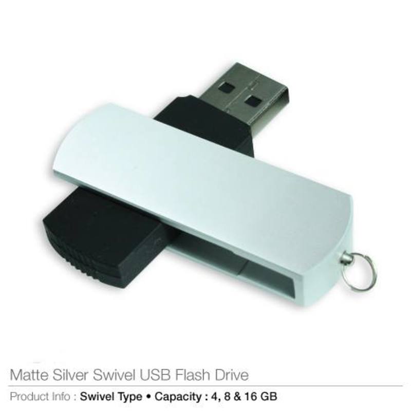 Matte Silver Swivel USB Flash Drives 117